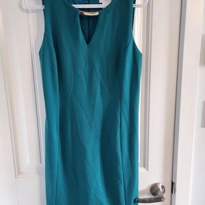 Sleeveless Teal Midi Sheath Dress